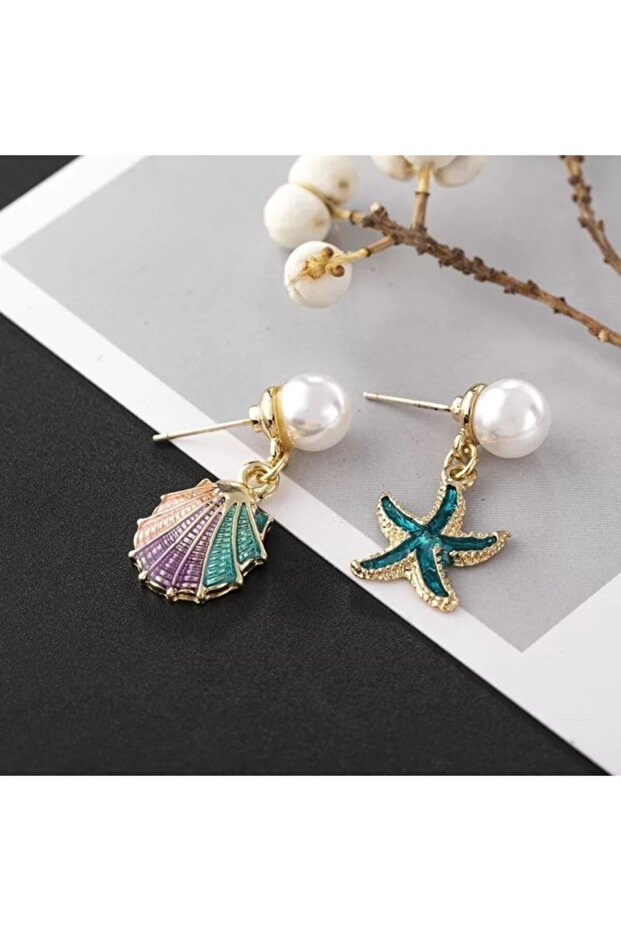 Shell Star Gold Küpe - 2