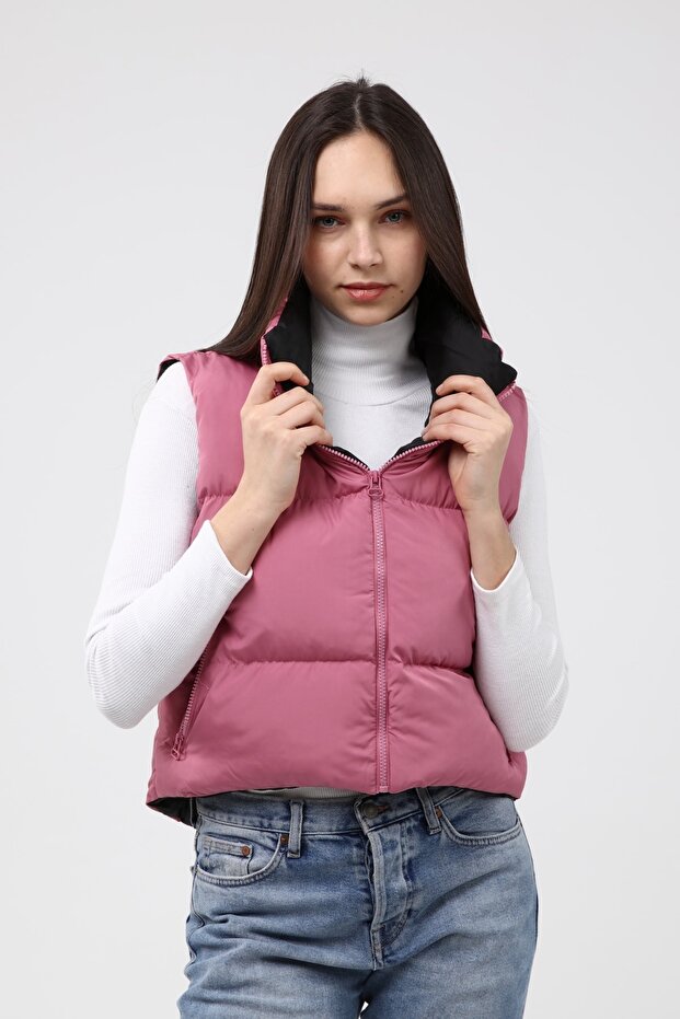 Kadın Gül Kurusu Şişme Yelek - 6