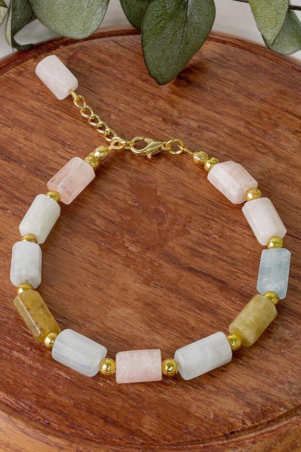 Morganite Stone Natural Stone Bracelet