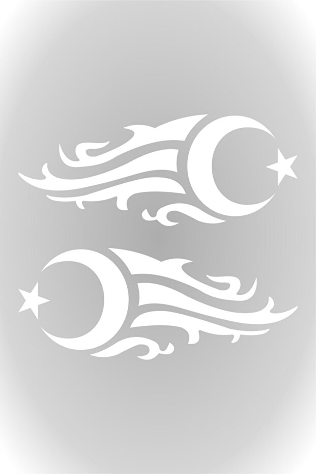 15 X 6 Cm 2 Pieces Flaming Moon Star Auto Sticker Car Sticker
