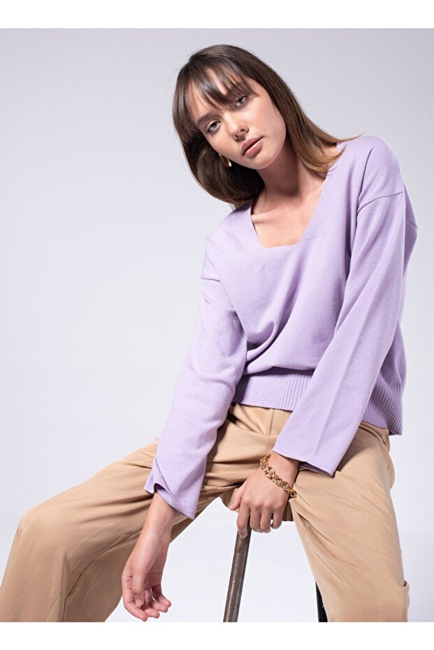 Kadın Lila Louisa Kazak - 1