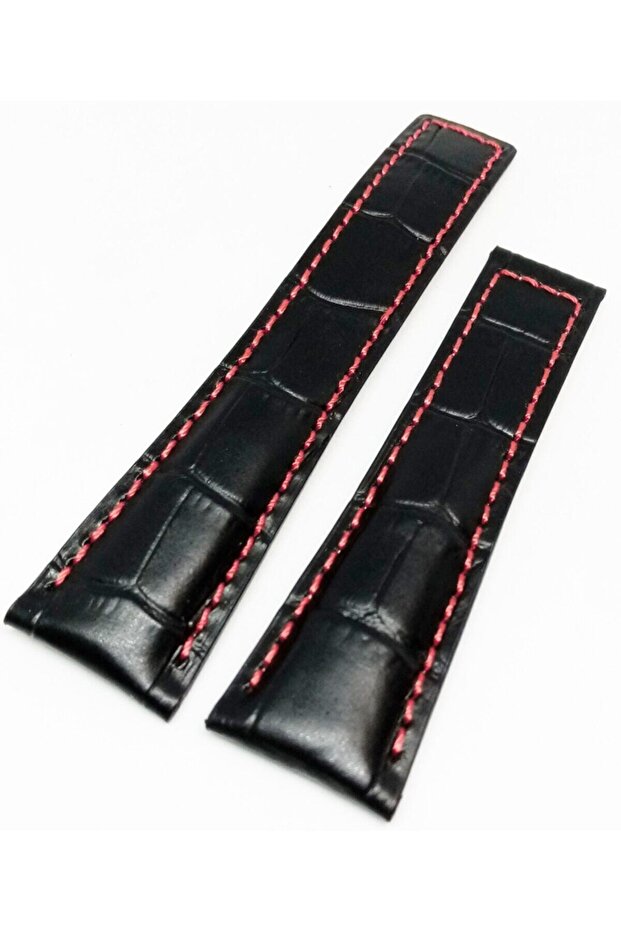 Uyumlu 22/18 Deri Cal 17 Siyah Kırmızı Dikişli Kordon - 1