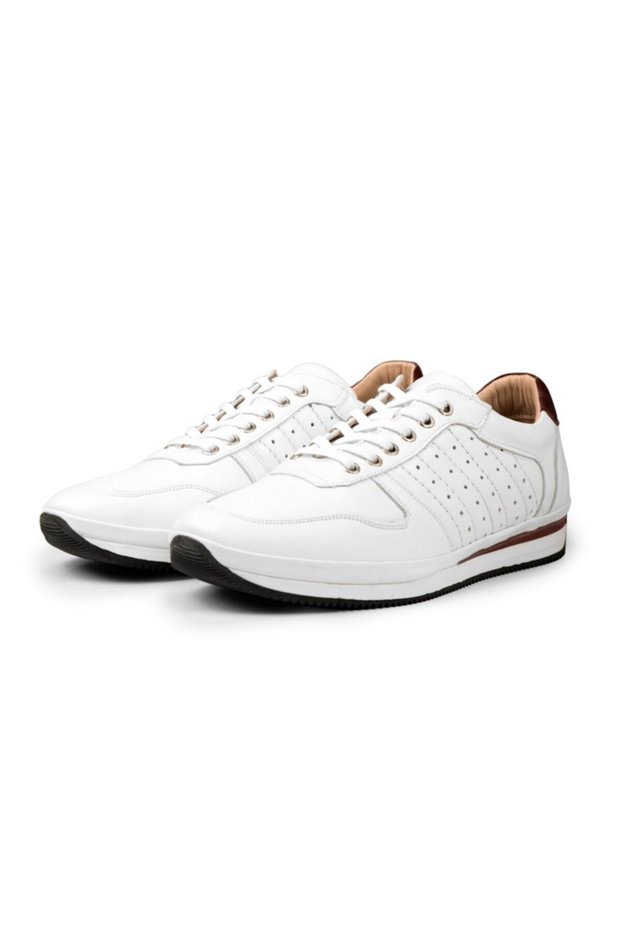 Cool Genuine Leather Men's Daily Shoes, Casual Shoes, 100% Leather Shoes 4 Seasons Shoes White