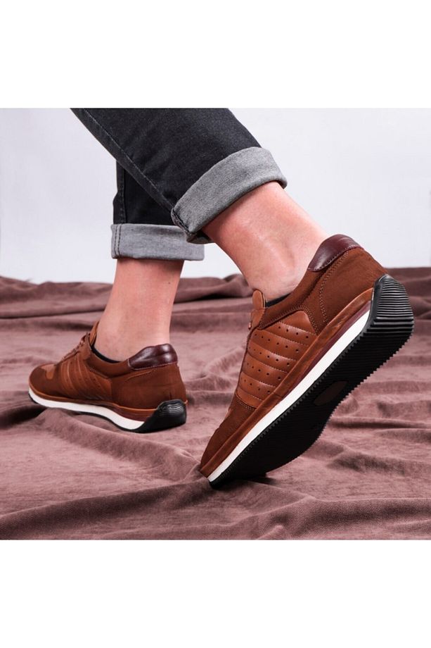Cool Hakiki Deri Erkek Günlük Ayakkabı, Casual Ayakkabı, %100 Deri Ayakkabı 4 Mevsim Ayakkabı Taba - 5