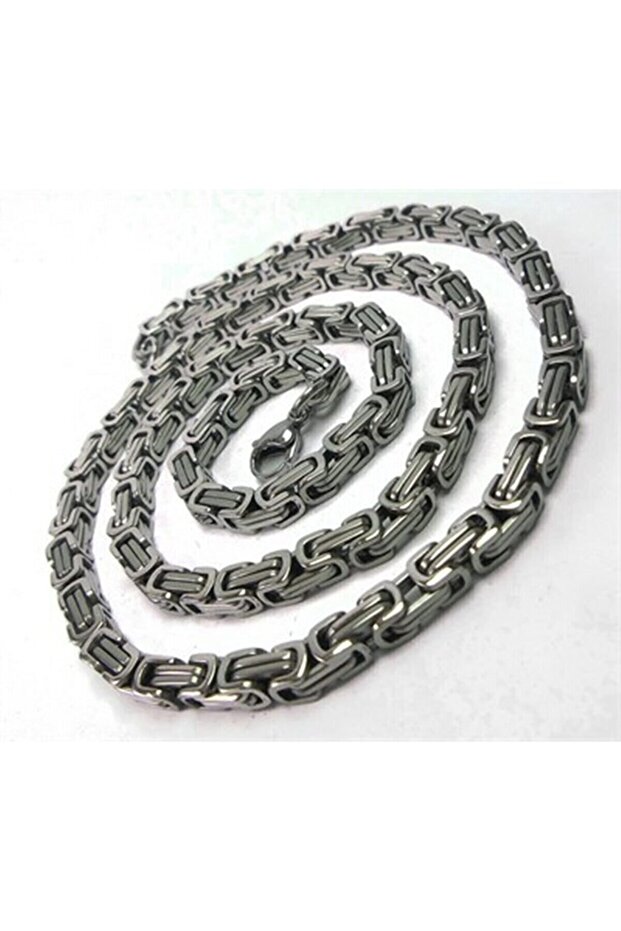 Men's Silver Color Thickness 5 Mm Steel King Chain