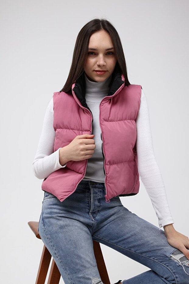 Kadın Gül Kurusu Şişme Yelek - 10