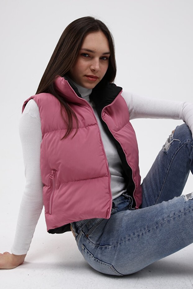 Kadın Gül Kurusu Şişme Yelek - 2