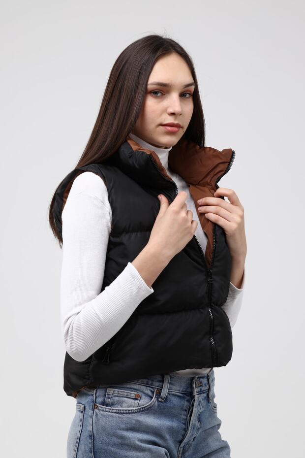 Kadın Siyah Şişme Yelek - 10