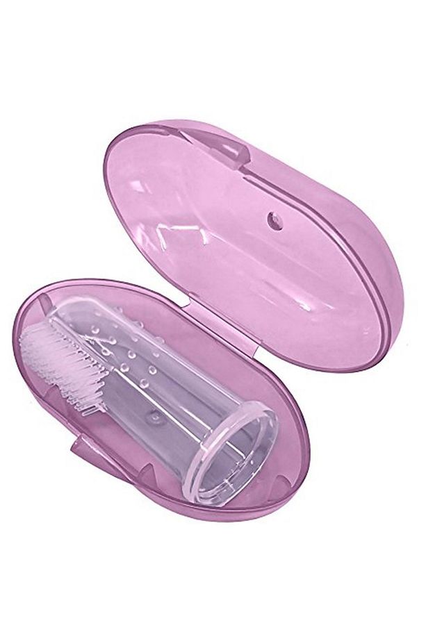 Silikon Bebek Parmak Diş Kaşıyıcı Fırçası (pembe, Silikon) - 1