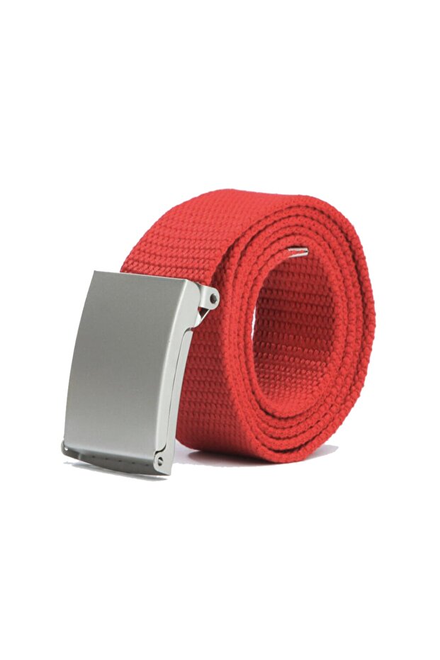 Unisex Sports Tactical Style Red Canvas Cloth Belt