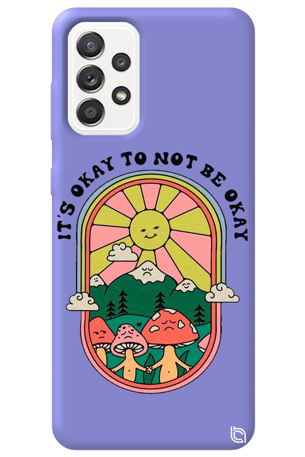 Samsung Galaxy A52 Lilac Colored Premium Velvet Inside Arrow Patterned Silicone Phone Case