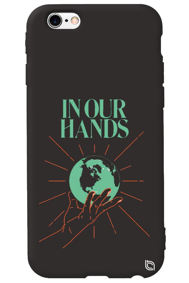 iPhone 6 6S Black Color Premium Velvet Inside World Patterned Silicone Phone Case