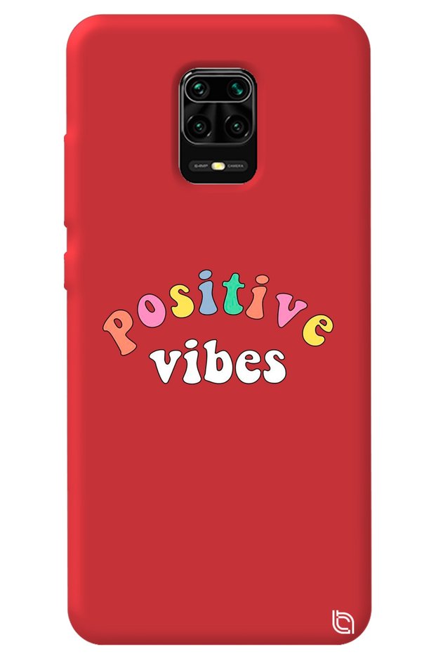 Xiaomi Redmi Note 9S Red Color Premium Velvet Inside Positive Patterned Silicone Phone Case