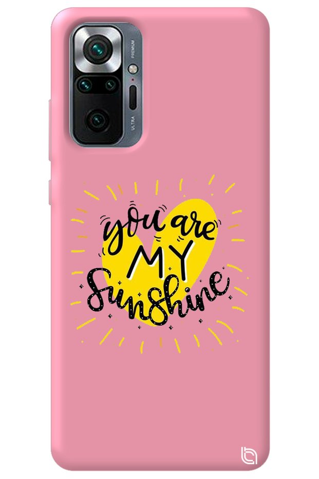 Xiaomi Redmi Note 10 Pro Compatible Pink Premium Velvet Sunshine Patterned Silicone Phone Case