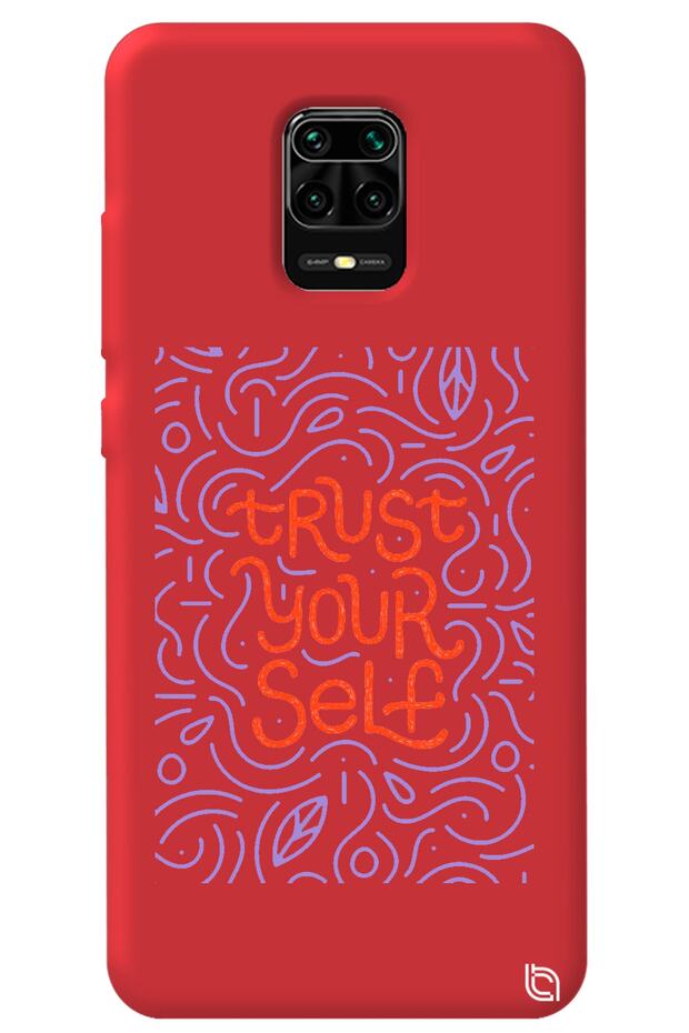 Xiaomi Redmi Note 9 Pro Compatible Red Premium Velvet Trust Patterned Silicone Phone Case