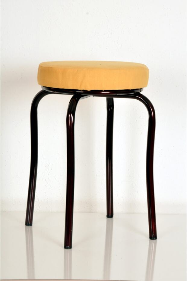 Single Yellow Thai Feather Fabric Claret Red Profile Octopus Stool Metal Stool Kitchen Stool