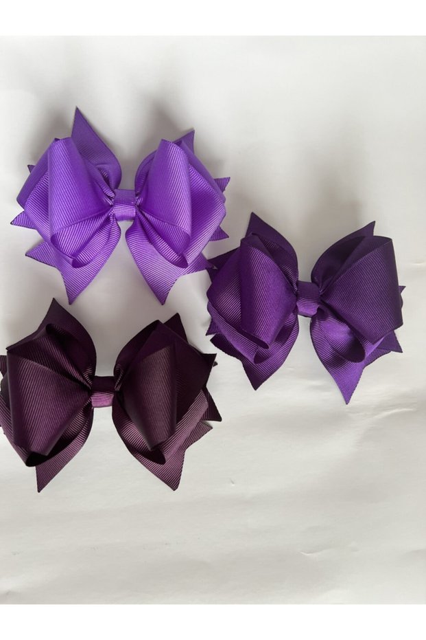 Purple Lilac Veriperi Ribbon Bow Buckle Set 3 Pieces
