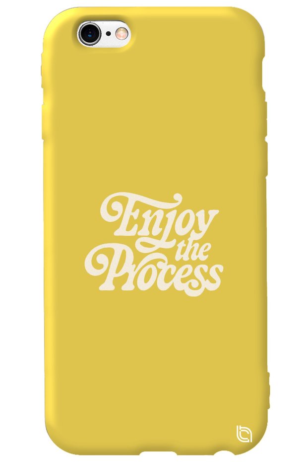 iPhone 6 Plus Yellow Color Premium Enjoy Patterned Silicone Phone Case with Velvet Inside
