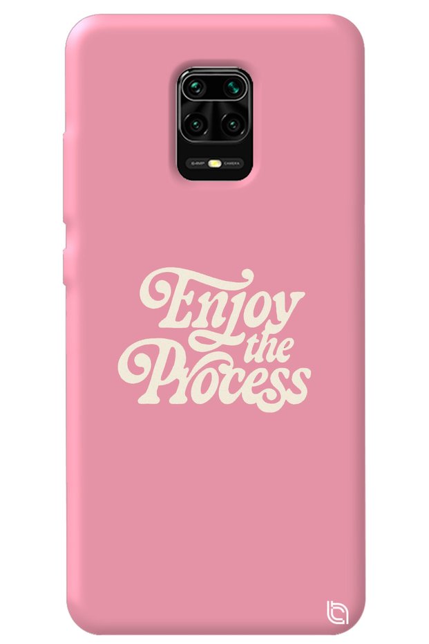 Xiaomi Redmi Note 9 Pro Pink Color Premium Enjoy Patterned Silicone Phone Case with Velvet Inside