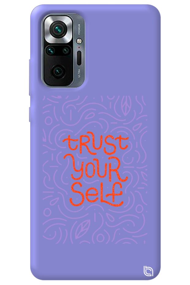 Xiaomi Redmi Note 10 Pro Lilac Colored Premium Velvet Inside Trust Patterned Silicone Phone Case