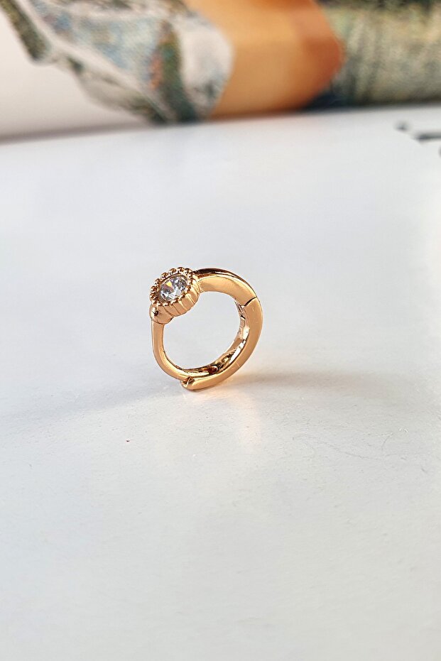Tek Taş Helix Ve Tregus Piercing 24k Altın Kaplama (kıkırdak Küpe) - 2