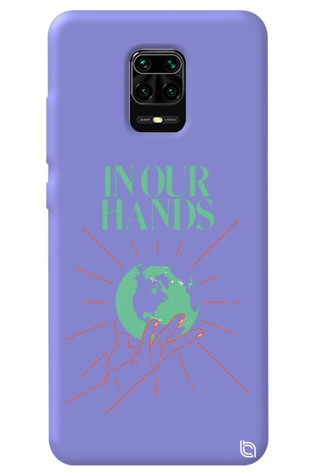 Xiaomi Redmi Note 9 Pro Lilac Color Premium Velvet Inside World Patterned Silicone Phone Case