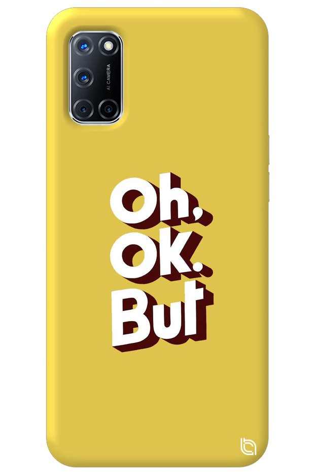 Oppo A72 Yellow Color Premium Silicone Phone Case with Velvet Arrow But Pattern Inside