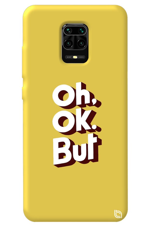 Xiaomi Redmi Note 9 Pro Yellow Color Premium Silicone Phone Case with Velvet Inside Arrow Butt Pattern