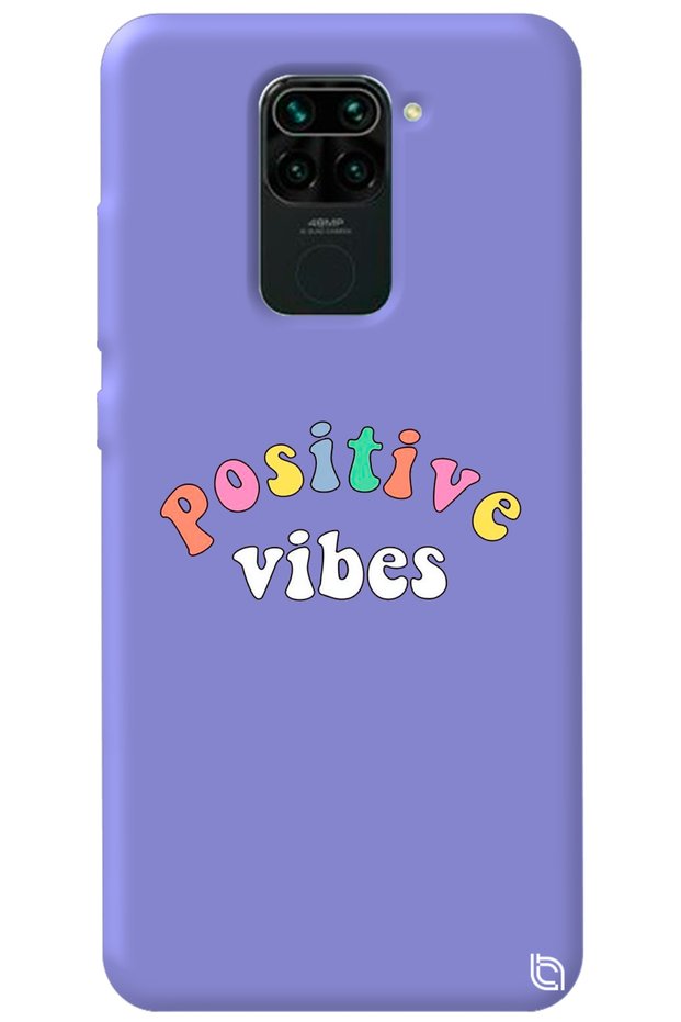 Xiaomi Redmi Note 9 Lilac Color Premium Silicone Phone Case with Velvet Inside Positive Pattern