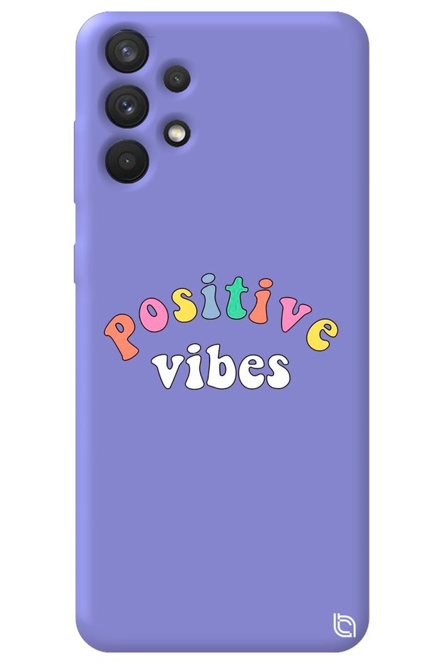 Samsung A32 Lilac Colored Premium Velvet Inside Positive Patterned Silicone Phone Case