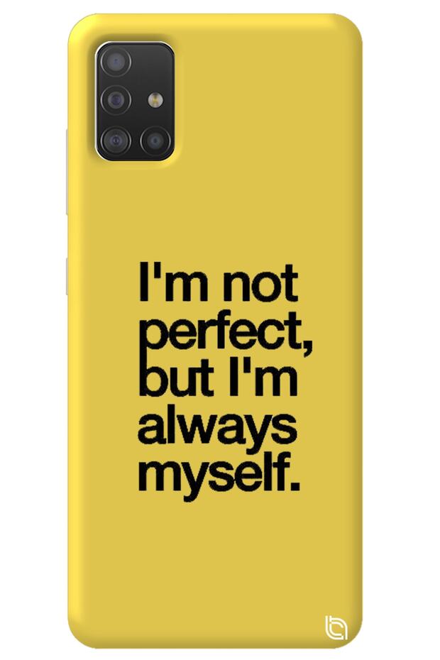 Samsung A51 Yellow Color Premium Velvet Inside Myself Patterned Silicone Phone Case