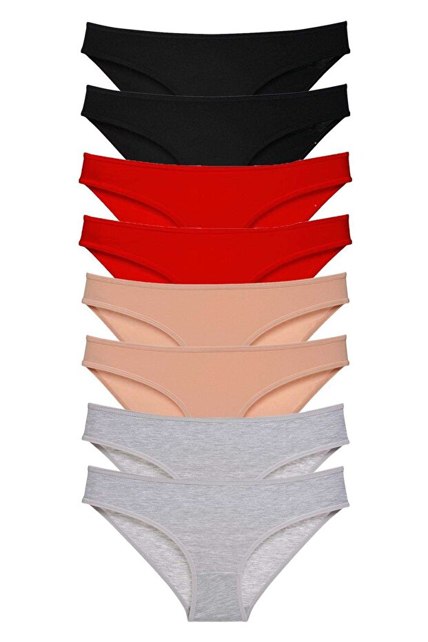 8 Piece Set Lycra Women's Panties Black