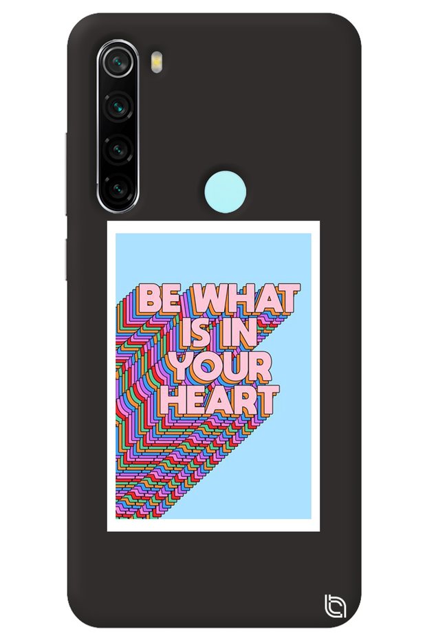 Xiaomi Redmi Note 8 Black Color Premium Velvet Heart Patterned Silicone Phone Case