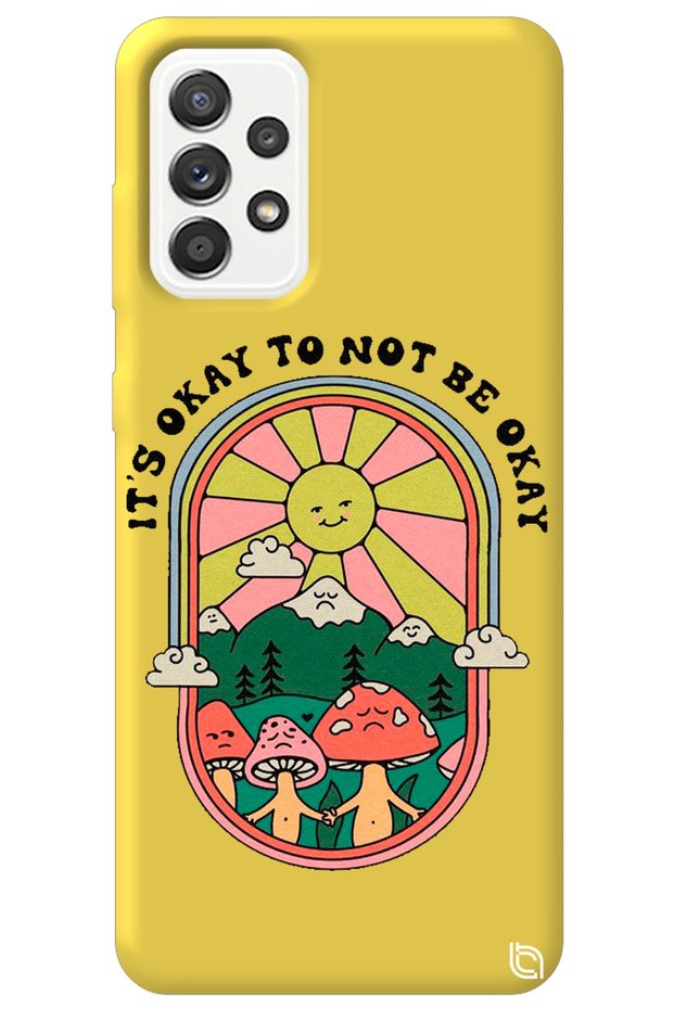 Samsung Galaxy A72 Yellow Color Premium Velvet Inside Arrow Patterned Silicone Phone Case