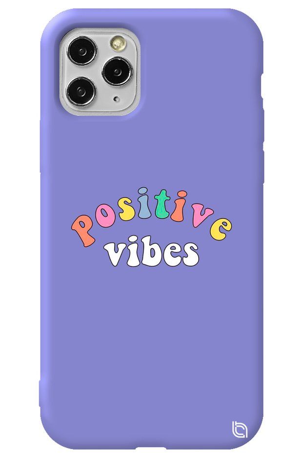 iPhone 11 Pro Max Lilac Colored Premium Velvet Inside Positive Patterned Silicone Phone Case