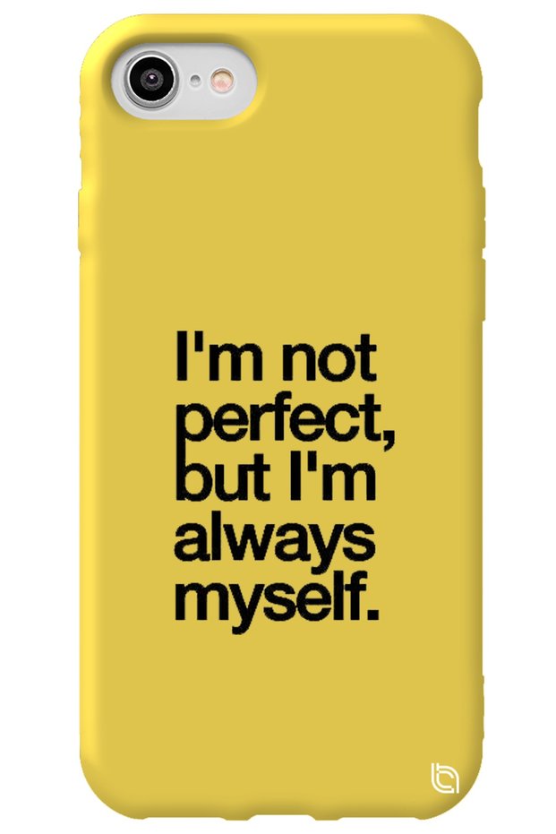 iPhone 7 Yellow Color Premium Velvet Inside Myself Patterned Silicone Phone Case