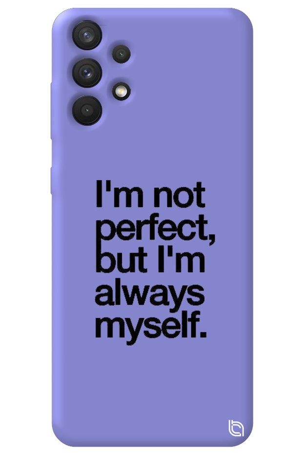 Samsung A32 Lilac Colored Premium Velvet Inside Myself Patterned Silicone Phone Case