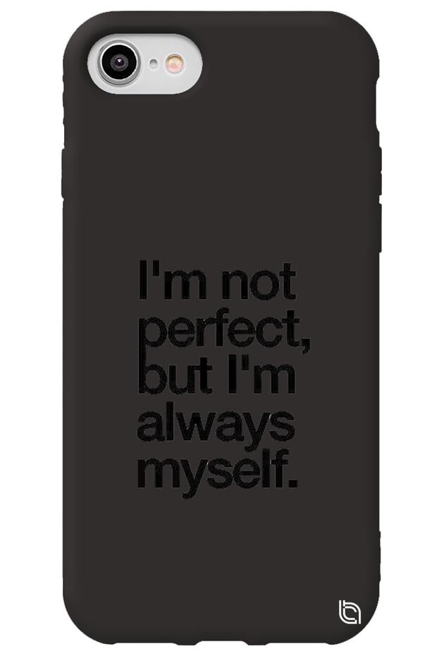 iPhone 8 Black Color Premium Velvet Inside Myself Patterned Silicone Phone Case