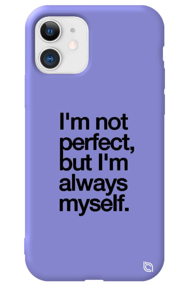 iPhone 11 Lilac Colored Premium Velvet Inside Myself Patterned Silicone Phone Case