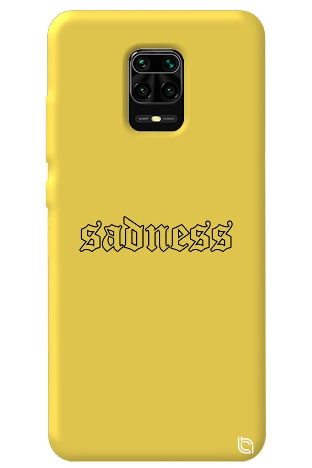 Xiaomi Redmi Note 9 Pro Yellow Color Premium Velvet Inside Sadness Patterned Silicone Phone Case
