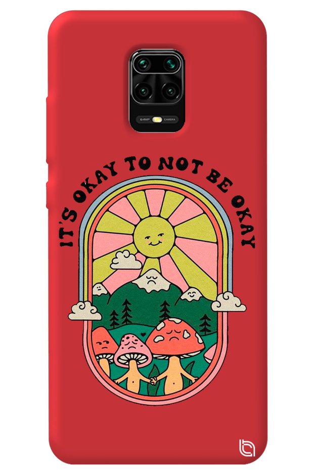 Xiaomi Redmi Note 9 Pro Compatible Red Premium Velvet Arrow Patterned Silicone Phone Case
