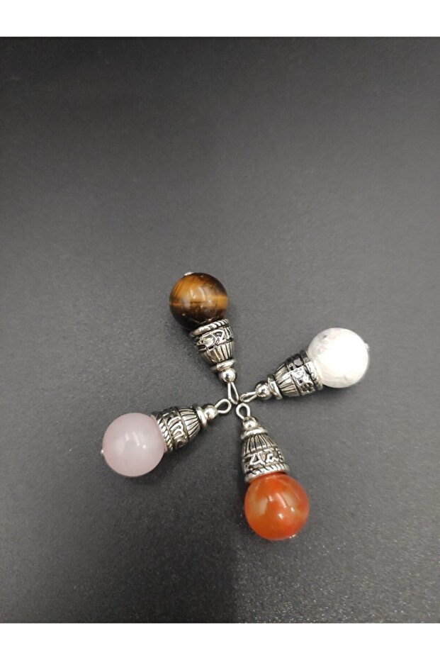 4 Pieces Agate Pink Quartz Stone - Natural, Howlite Turtle Eye Pendant