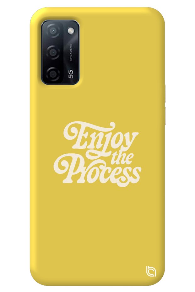 Oppo A52 Yellow Color Premium Enjoy Patterned Silicone Phone Case with Velvet Inside