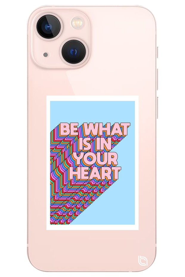 iPhone 13 Heart Patterned Transparent Silicone Phone Case