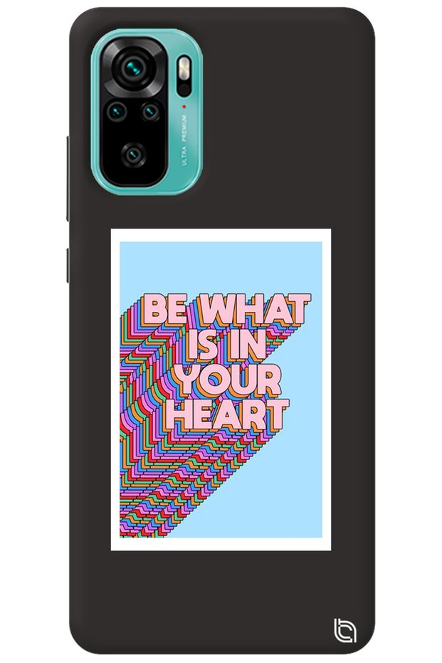 Xiaomi Redmi Note 10 Black Color Premium Velvet Heart Patterned Silicone Phone Case