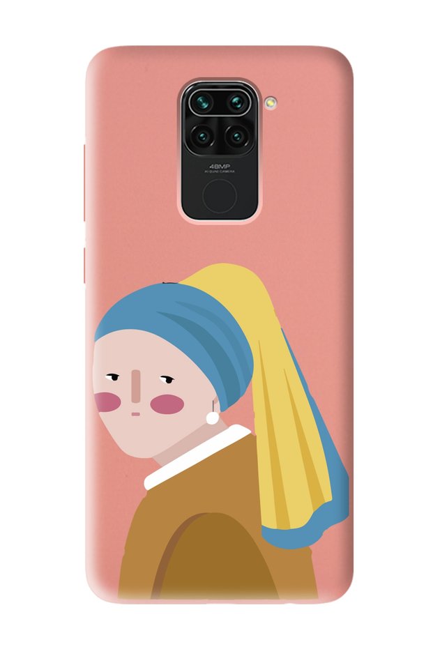 Xiaomi Redmi Note 9 Compatible Girl with Pearl Earring Design Powder Launch Phone Case