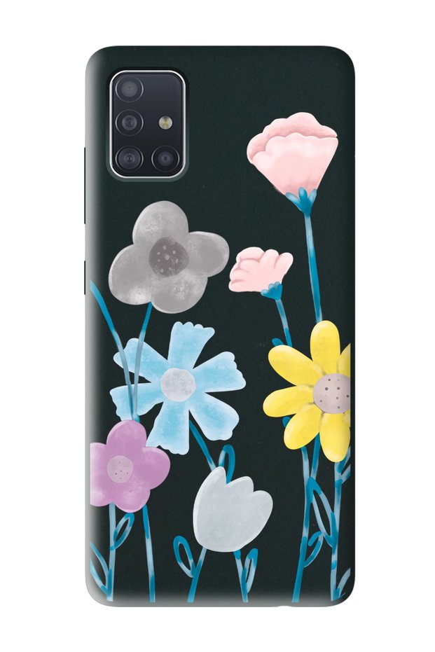 Samsung A51 Compatible Color Brush Design Black Launch Phone Case