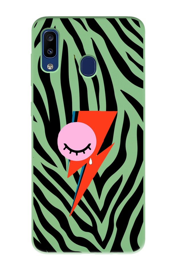 Samsung A20 - A30 Compatible Flash Design Green Launch Phone Case