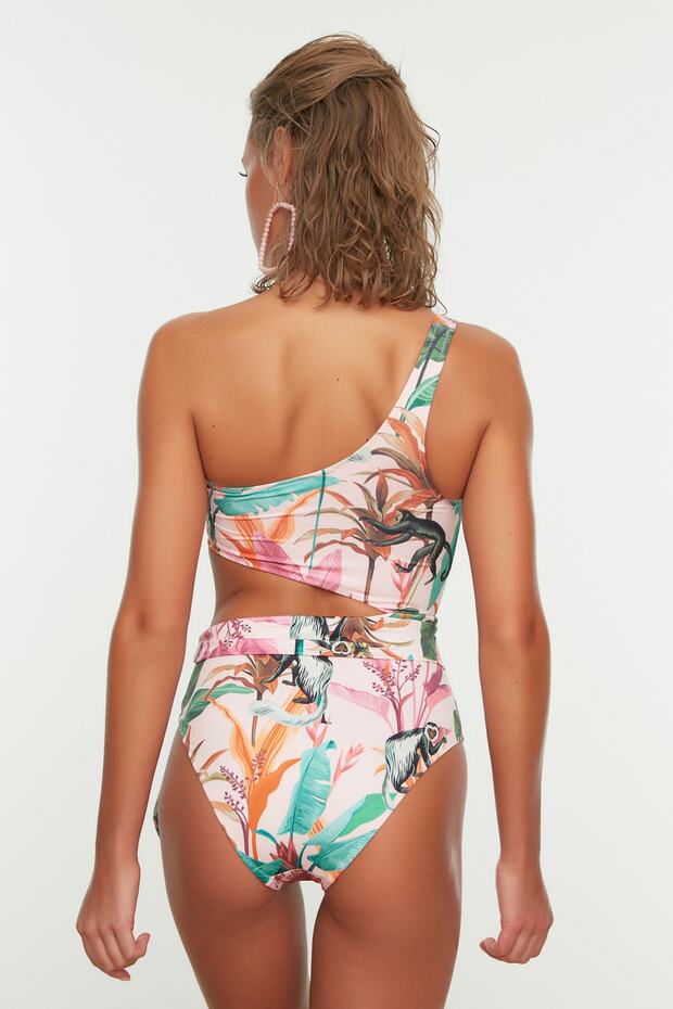 Pudra Tek Omuz Cut Out Detaylı Regular Mayo TBESS22MA0197 - 5