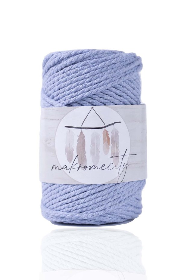 3 Twist Cotton Macrame Rope 3mm Three Twist Taranan Macrame Rope Rope 250 Gr Baby Blue